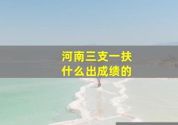 河南三支一扶什么出成绩的