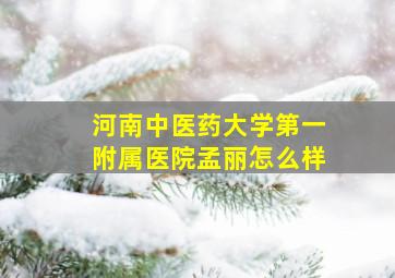 河南中医药大学第一附属医院孟丽怎么样