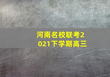 河南名校联考2021下学期高三