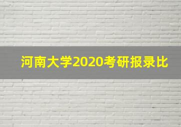 河南大学2020考研报录比