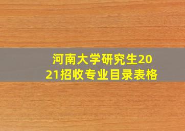 河南大学研究生2021招收专业目录表格