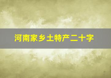 河南家乡土特产二十字