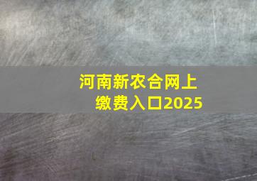 河南新农合网上缴费入口2025