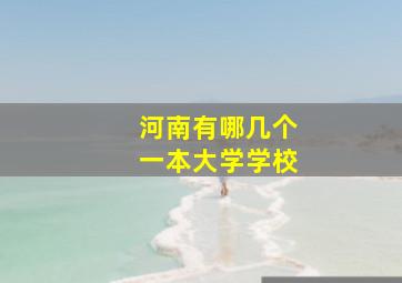 河南有哪几个一本大学学校