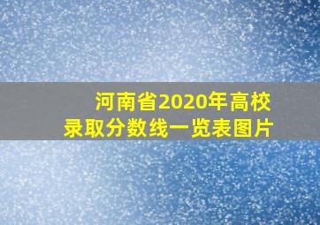 河南省2020年高校录取分数线一览表图片