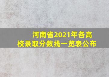 河南省2021年各高校录取分数线一览表公布