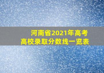 河南省2021年高考高校录取分数线一览表