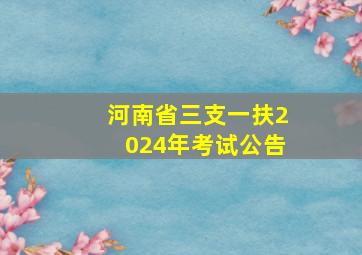 河南省三支一扶2024年考试公告