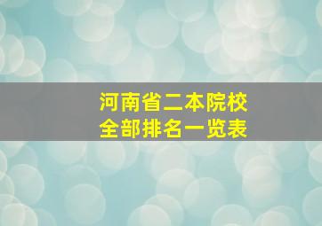 河南省二本院校全部排名一览表