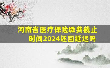 河南省医疗保险缴费截止时间2024还回延迟吗