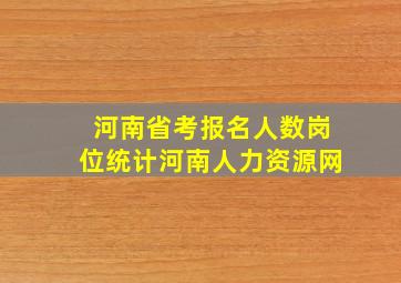 河南省考报名人数岗位统计河南人力资源网