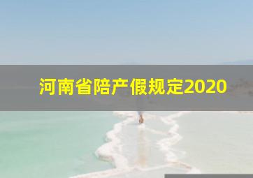 河南省陪产假规定2020