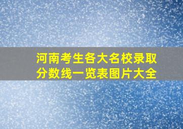 河南考生各大名校录取分数线一览表图片大全