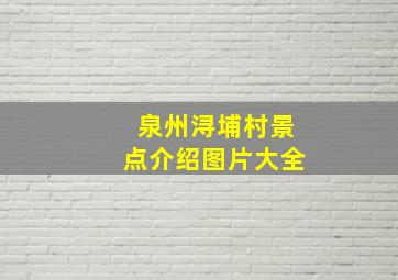 泉州浔埔村景点介绍图片大全