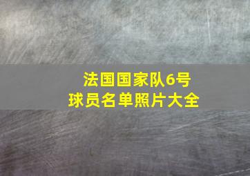 法国国家队6号球员名单照片大全