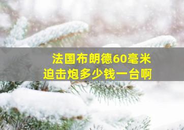 法国布朗德60毫米迫击炮多少钱一台啊