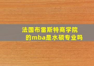 法国布雷斯特商学院的mba是水硕专业吗