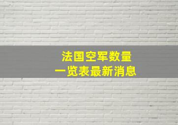 法国空军数量一览表最新消息