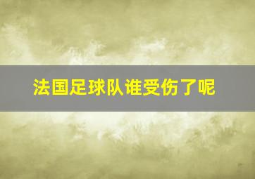 法国足球队谁受伤了呢