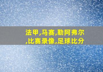 法甲,马赛,勒阿弗尔,比赛录像,足球比分