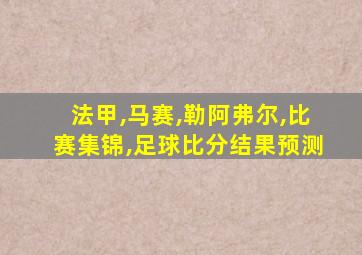 法甲,马赛,勒阿弗尔,比赛集锦,足球比分结果预测