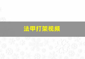 法甲打架视频