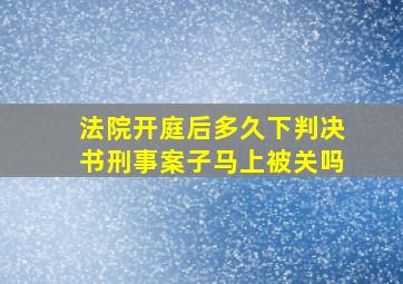 法院开庭后多久下判决书刑事案子马上被关吗