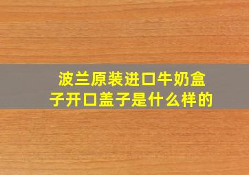 波兰原装进口牛奶盒子开口盖子是什么样的