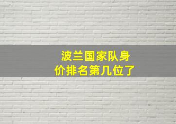 波兰国家队身价排名第几位了