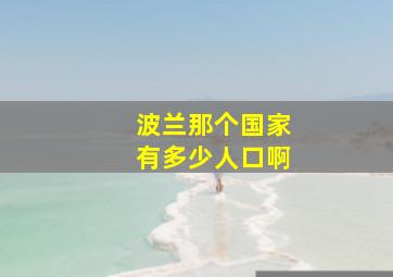 波兰那个国家有多少人口啊