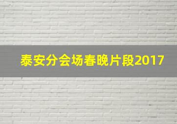 泰安分会场春晚片段2017