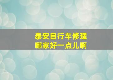 泰安自行车修理哪家好一点儿啊