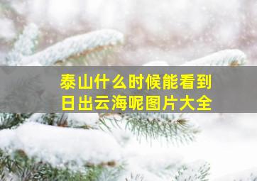 泰山什么时候能看到日出云海呢图片大全