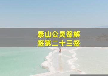 泰山公灵签解签第二十三签