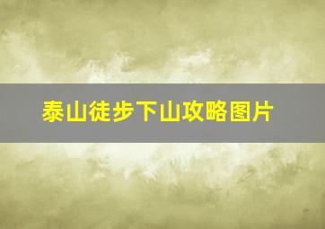 泰山徒步下山攻略图片