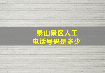 泰山景区人工电话号码是多少