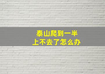 泰山爬到一半上不去了怎么办