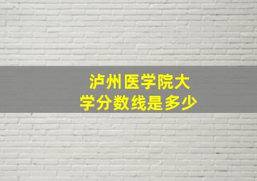 泸州医学院大学分数线是多少