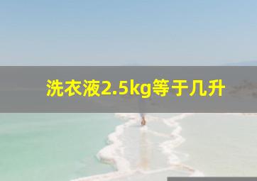 洗衣液2.5kg等于几升