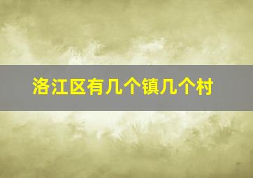 洛江区有几个镇几个村