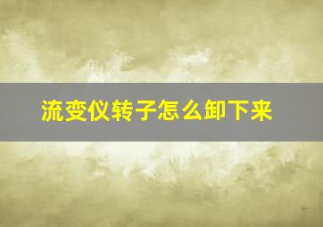 流变仪转子怎么卸下来