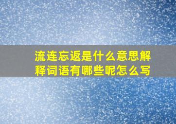 流连忘返是什么意思解释词语有哪些呢怎么写