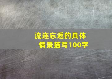 流连忘返的具体情景描写100字