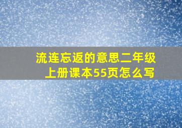 流连忘返的意思二年级上册课本55页怎么写