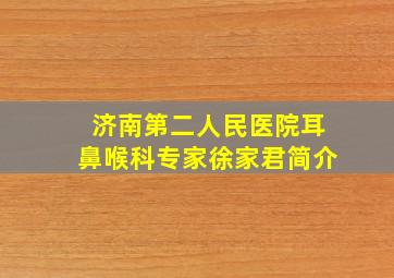 济南第二人民医院耳鼻喉科专家徐家君简介