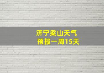 济宁梁山天气预报一周15天