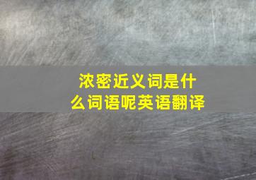 浓密近义词是什么词语呢英语翻译