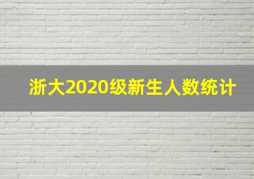 浙大2020级新生人数统计