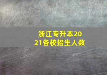 浙江专升本2021各校招生人数