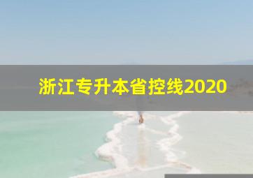 浙江专升本省控线2020